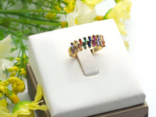 Load image into Gallery viewer, Colorful CZ Open Ring, Sku#X18