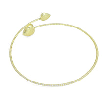 Load image into Gallery viewer, Gold CZ Tennis Chain Heart End Adjustable Necklace, Sku#A455