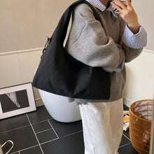 Load image into Gallery viewer, Women's Canvas Shoulder Bag – Casual Underarm Crossbody Bag with Patchwork Detail | Green, White, Khaki, Black