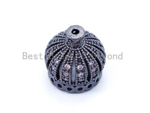 Load image into Gallery viewer, 10mm/13mm/20mm CZ Micro Pave Crown Cap Bead,Cubic Zirconia Tassel Cap Beads, Gold/Silver/Rose Gold/Black Tassel Cap Beads, 1/2/4pcs sku#F65
