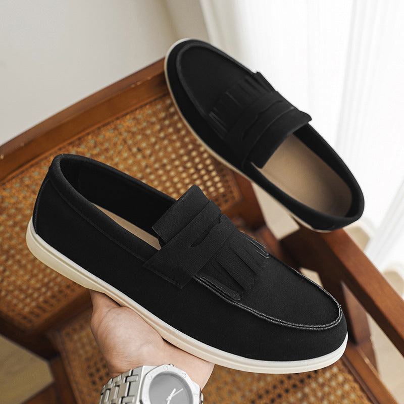 Men's Premium Matte Suede Loafers - Slip-On Casual Dress Shoes