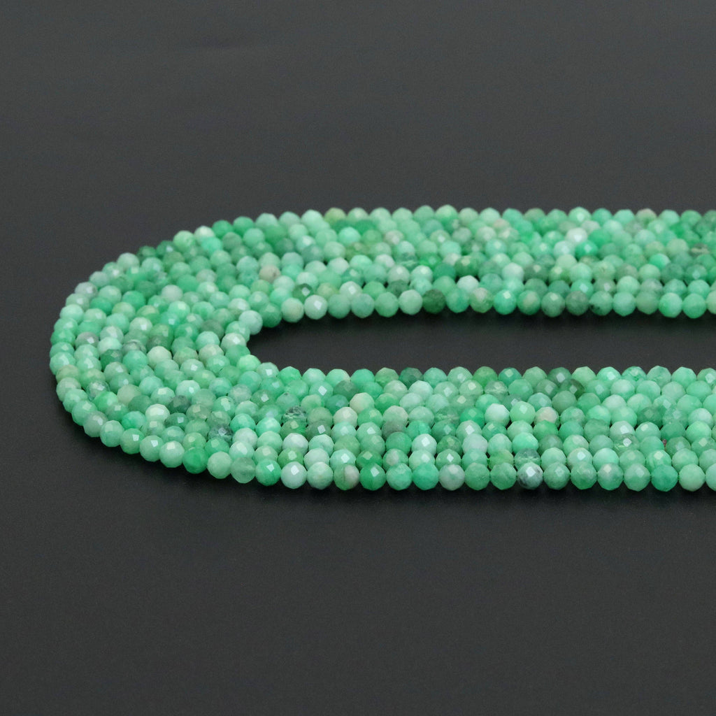 High Quality Emerald Round Faceted Beads, Sku#U1882