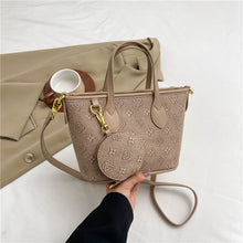 Load image into Gallery viewer, Retro Print Bucket Tote Bag – PU Leather Shoulder Bag for Women