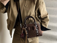 Load image into Gallery viewer, Women's PU Leather Pillow Bag – Crossbody &amp; Handheld Purse with Rivet Detail