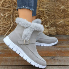 Load image into Gallery viewer, Women's Winter Snow Boots - Warm Plush Ankle Boots with Buckle Design
