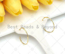 Load image into Gallery viewer, Gold Bamboo Hoop Earrings, Sku#J314