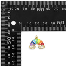 Load image into Gallery viewer, Colorful Enamel CZ Gold Rainbow Charm, Sku#LX234