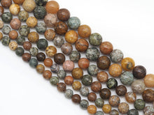 Load image into Gallery viewer, Natural New Ocean Jasper Round Smooth Beads, Sku#U1321