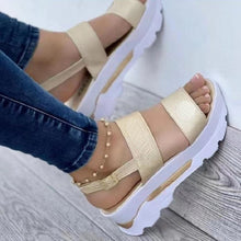 Load image into Gallery viewer, Women's Cutout Platform Sandals | Open-Toe Buckle Platform Heels