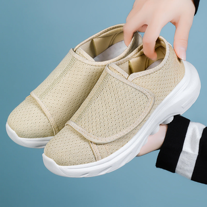 Women's Velcro Slip-On Casual Shoes - Breathable Lightweight Comfort Flats with EVA Sole