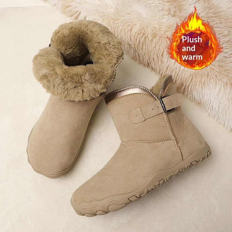 Leather Anti-Slip Five-Finger Shoes for Couples | Unisex Slip-On High-Top