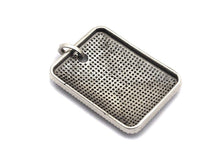 Load image into Gallery viewer, Antique Finish CZ Micro Pave Rectangle Pendant,Silver Tone, Clear Cz Big Pave Rectangle Charm Pendant,30x40mm,sku#F995