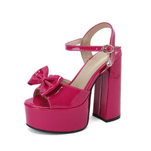 Load image into Gallery viewer, Women's Chunky Heel Peep-Toe Platform Sandals - Buckle Closure Casual Heels