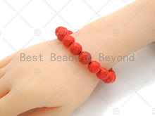 Load image into Gallery viewer, Orange Howlite Stretchy Bracelet, SKU#EF43