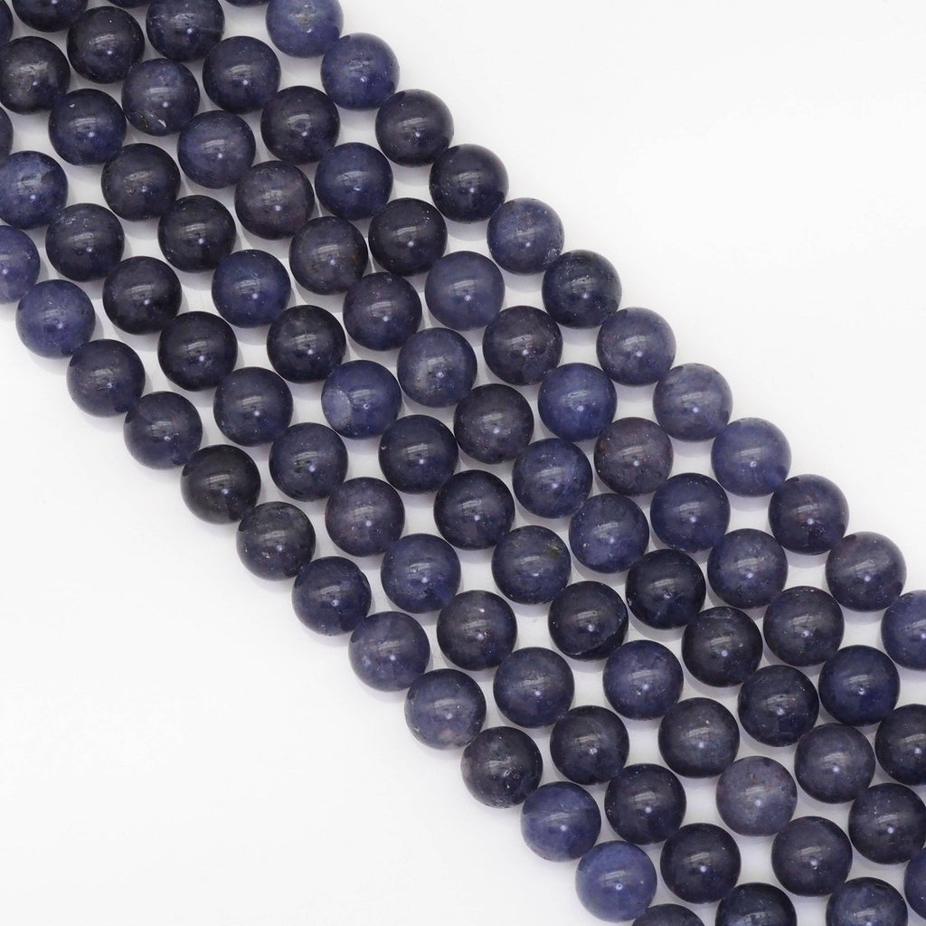 Genuine Iolite Round Smooth Beads, 8mm/10mm, Sku#U1681