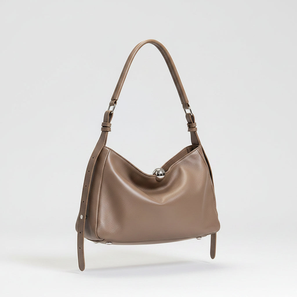 Luxury Genuine Leather Women's Pillow Bag – Full-Grain Cowhide Crossbody Handbag