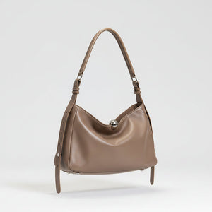 Luxury Genuine Leather Women's Pillow Bag – Full-Grain Cowhide Crossbody Handbag