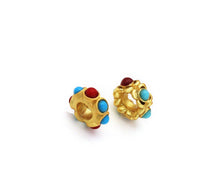 Load image into Gallery viewer, Gold Enamel Doughnut Spacer Beads, Sku#LX67c