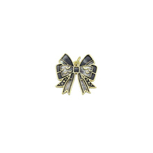 Load image into Gallery viewer, Black white Enamel Gold bow Charm Pendant,Sku#LK1215