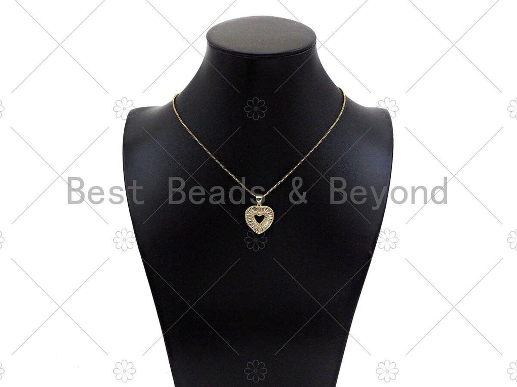 Gold Filled CZ Micro Pave Heart Shape Pendant ,18K Gold Filled Heart Charm, Necklace Bracelet Charm Pendant,18x20mm,Sku#LD98