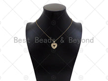 Load image into Gallery viewer, Gold Filled CZ Micro Pave Heart Shape Pendant ,18K Gold Filled Heart Charm, Necklace Bracelet Charm Pendant,18x20mm,Sku#LD98