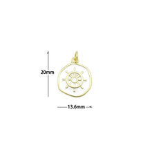 Load image into Gallery viewer, White Enamel Ship Wheel Coin Charm Pendant,Sku#LX871