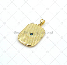 Load image into Gallery viewer, CZ Micro Pave Sunflower On Rectangle Shape Pendant, 18K Gold Filled Sunflower Charm, Necklace Bracelet Charm Pendant,17x26mm,Sku#LK464