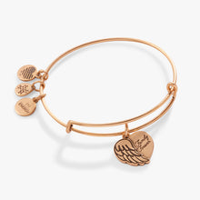 Load image into Gallery viewer, 'Family Forever' Angel Wing Heart Charm Bangle