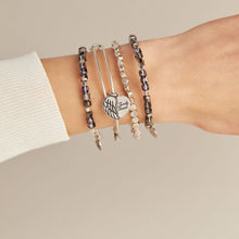 Load image into Gallery viewer, 'Family Forever' Angel Wing Heart Charm Bangle
