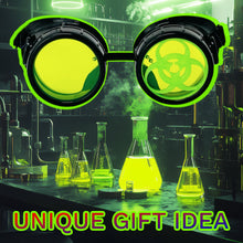 Load image into Gallery viewer, Mad Scientist Biohazard Goggles – cosplay Eyewear - neon pink, green, orange lenses