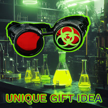 Load image into Gallery viewer, Mad Scientist Goggles – Biohazard - Cosplay Eyewear -  blue, purple, red, green lenses