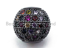 Load image into Gallery viewer, CZ Micro Pave Multi Color Ball Spacer Beads, Rainbow Colored Shamballa Ball Beads,sku#G293