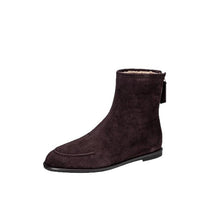 Load image into Gallery viewer, Women's Fleece-Lined Suede Ankle Boots - Warm Winter Low Heel Round Toe Boots