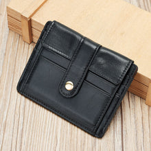 Load image into Gallery viewer, Men's Minimalist Genuine Leather Coin &amp; Transit Card Holder Wallet
