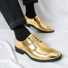 Load image into Gallery viewer, Men's British Style Pointed-Toe Glossy Dress Shoes - Premium PU Leather Formal Footwear