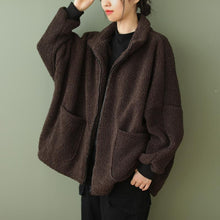 Load image into Gallery viewer, Plus-size Loose-fitting Long-sleeve Womens Casual Lambswool Coat