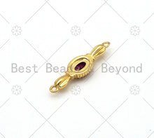 Load image into Gallery viewer, Colorful CZ Micro Pave Oval Shape Cinnector,18K Gold Filled Link, Necklace Bracelet Charm, 26x7mm,Sku#LK409