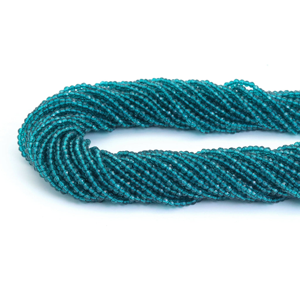 3mm Blue Crystal Round Faceted Beads, Sku#U1864