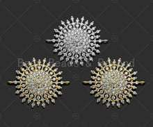 Load image into Gallery viewer, CZ Micro Pave Sparkly flower Connector, Cubic Zirconia Flower Space Connector, 18K Gold Finish, 21x26mm, sku#LK151