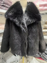 Load image into Gallery viewer, Women's Pure Color Versatile Faux Fur Collar Long Sleeve Coat Plus Size Outerwear