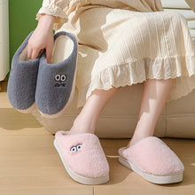 Load image into Gallery viewer, Cute Cartoon Big Eyes Slippers - Winter Warm Plush House Shoes for Women &amp; Men