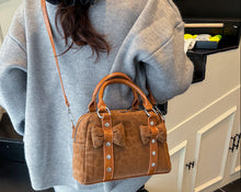 Load image into Gallery viewer, Women's PU Leather Pillow Bag – Crossbody &amp; Handheld Purse with Rivet Detail