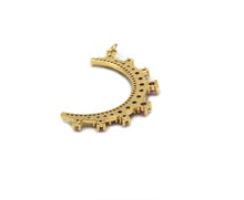 Load image into Gallery viewer, Black Fuchsia Cobalt  CZ Cresent Moon Charm, Sku#L688