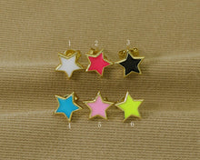 Load image into Gallery viewer, Enamel Star Stud Earrings, Sku#O100C