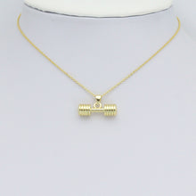 Load image into Gallery viewer, Gold Dumbell Charm Pendant, Sku#Lk1108