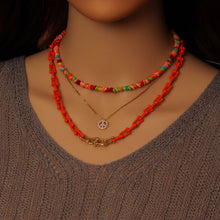 Load image into Gallery viewer, Colorful Enamel Metal U Chain necklace with Rectangle clasp,