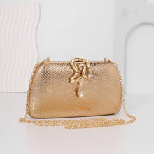 Load image into Gallery viewer, Snake-Print Evening Tote Bag - Elegant Chain Shoulder Handbag for Women