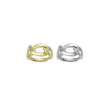 Load image into Gallery viewer, Plain Gold Silver Oval LInk Shape Adjustable Ring, Sku#A309