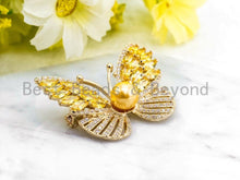 Load image into Gallery viewer, CZ Micro Pave Butterfly Brooch/Pin/Pendant, Sku#P37