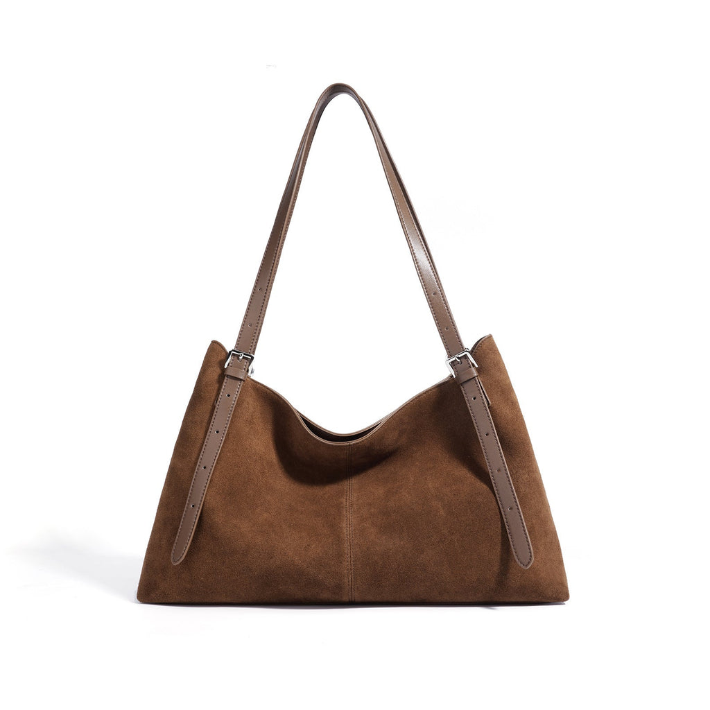 Premium Suede Tote Bag - Large Capacity Leather Handbag for Women